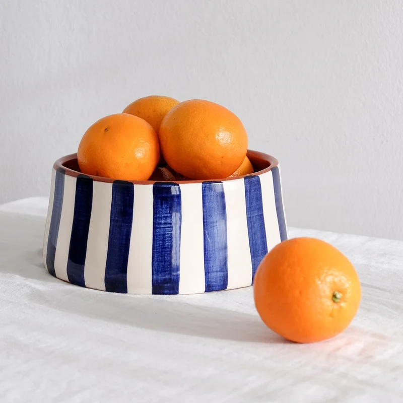 Grand bol rayé bleu, Ø 23 cm - Expédition mi-octobre