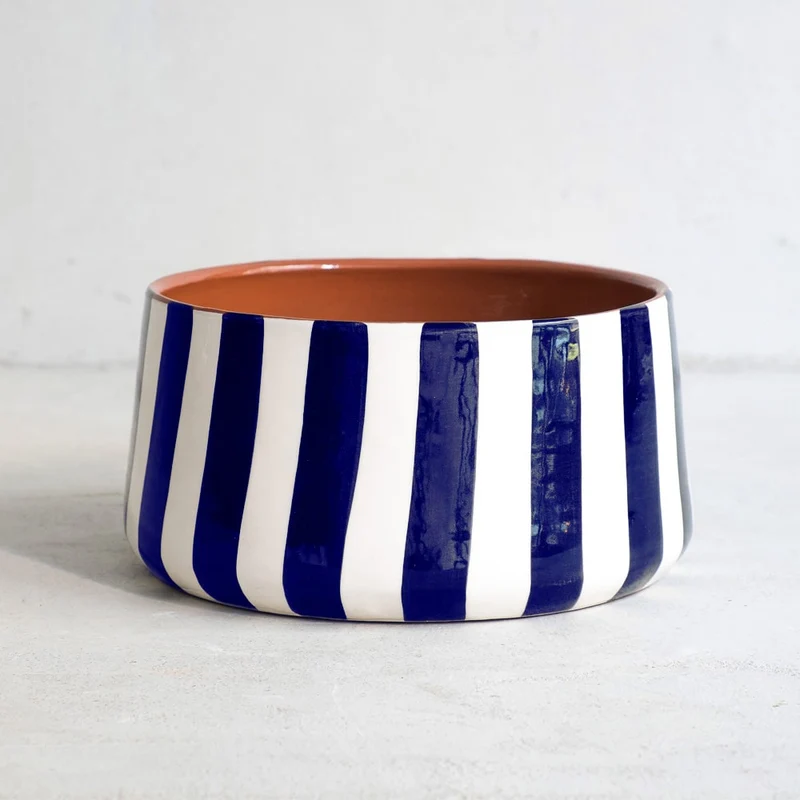 Grand bol rayé bleu, Ø 23 cm - Expédition mi-octobre