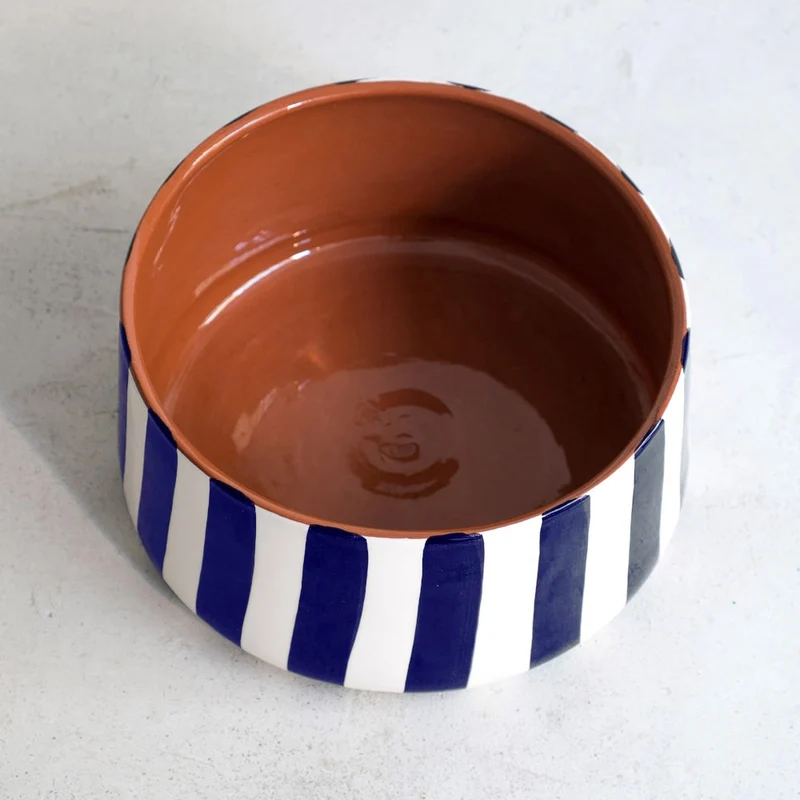 Grand bol rayé bleu, Ø 23 cm - Expédition mi-octobre