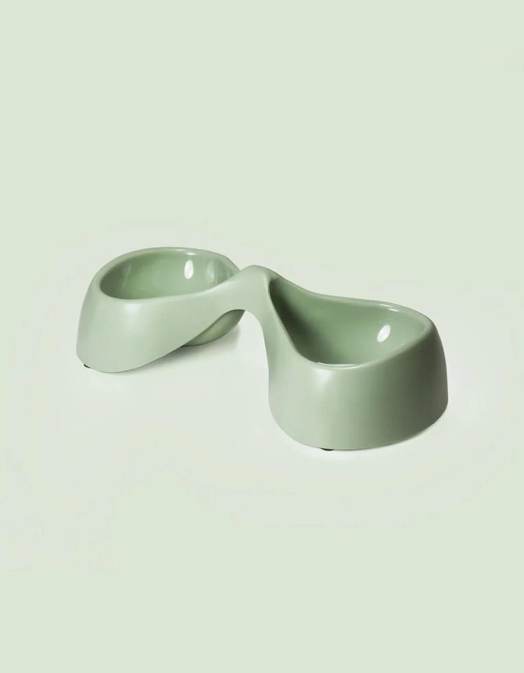 Gamelle double en plastique recyclé pour chien et chat Vélo 🐾