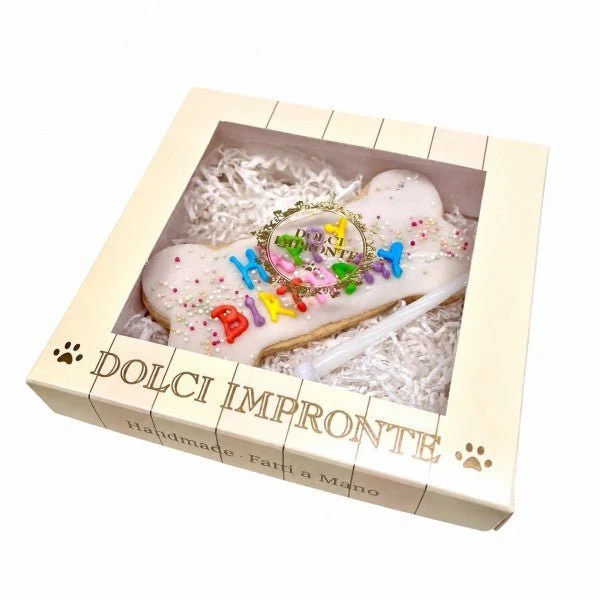 Biscuit anniversaire pour chien Joyeux Anniversaire Dolci Impronte 95 g 🎂