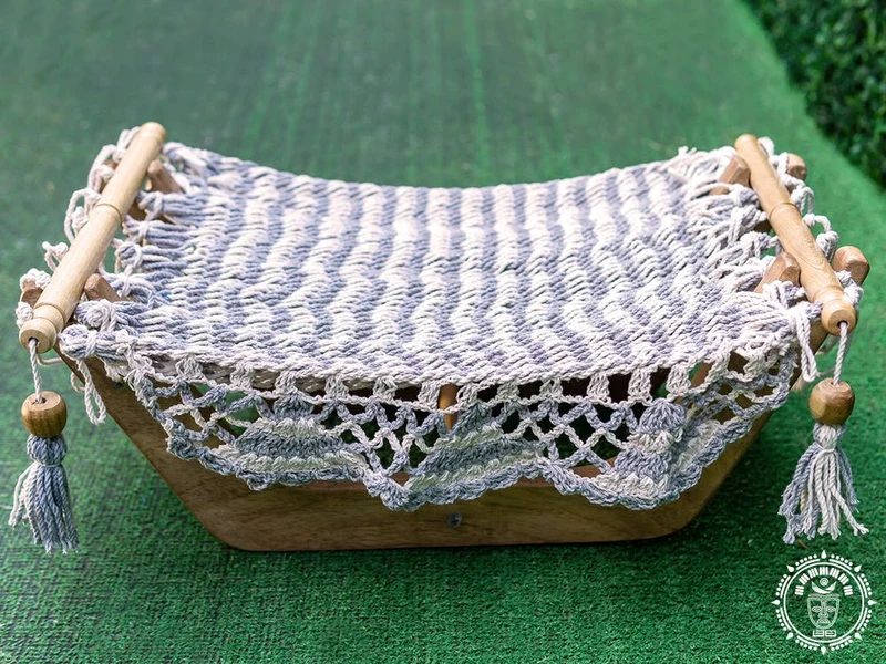 Hamac pour chat écru/gris perlé - Origine Nicaragua