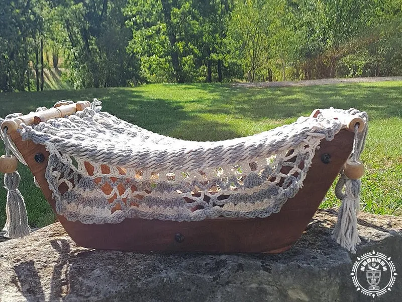 Hamac pour chat écru/gris perlé - Origine Nicaragua