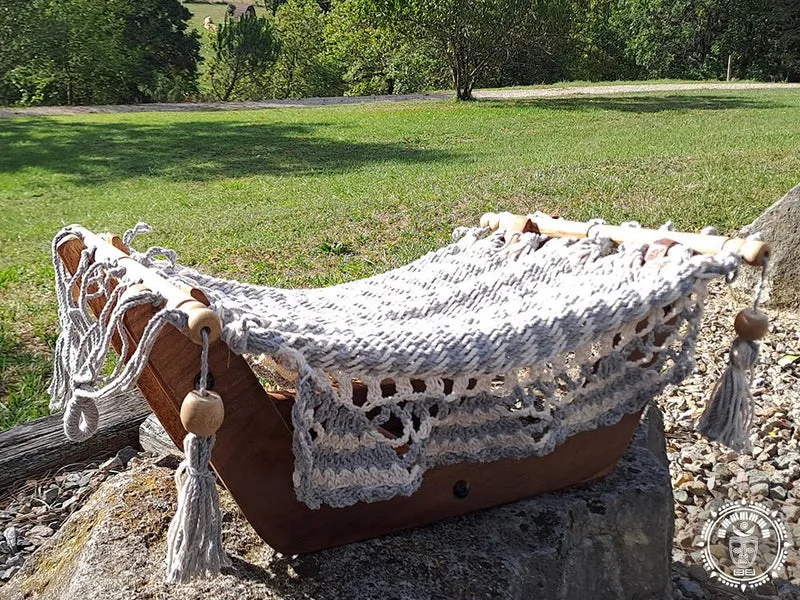Hamac pour chat écru/gris perlé - Origine Nicaragua
