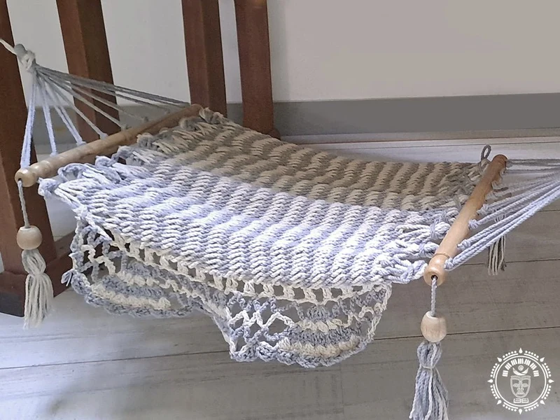 Hamac pour chat écru/gris perlé - Origine Nicaragua