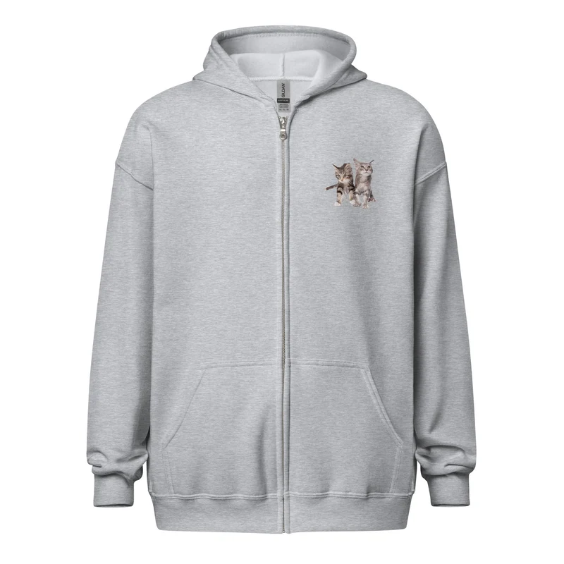 Sweat à capuche épais unisexe à fermeture éclair Maine Coon