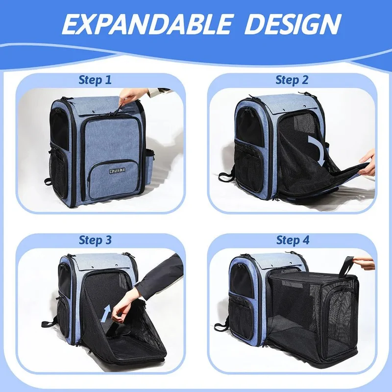 Sac à dos extensible grand confort pour chat