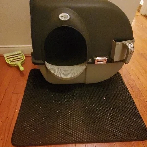 Tapis pour bac à litière pour chat double couche et imperméable