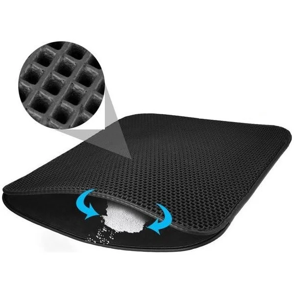 Tapis pour bac à litière pour chat double couche et imperméable