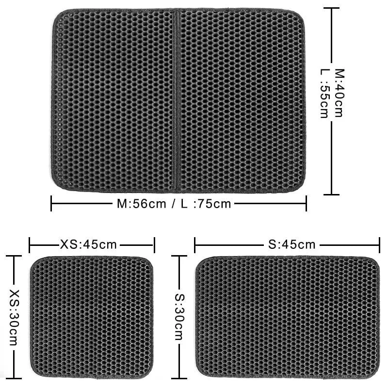 Tapis pour bac à litière pour chat double couche et imperméable