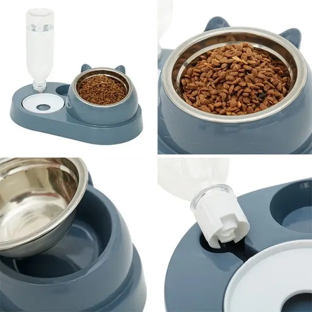 Gamelle pour Chat 2 en 1 - Distributeur d'eau et Bol anti-vomissement