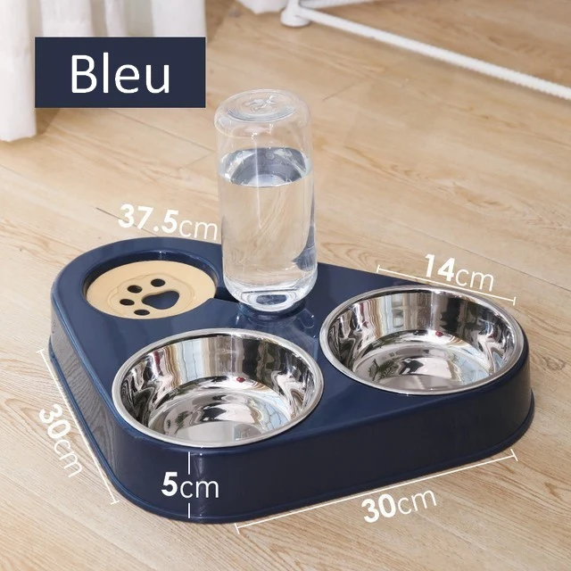 Gamelle pour Chat 3 en 1 - Distributeur d'eau et Bols pour la nourriture