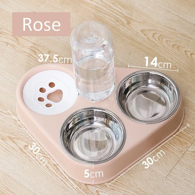Gamelle pour Chat 3 en 1 - Distributeur d'eau et Bols pour la nourriture
