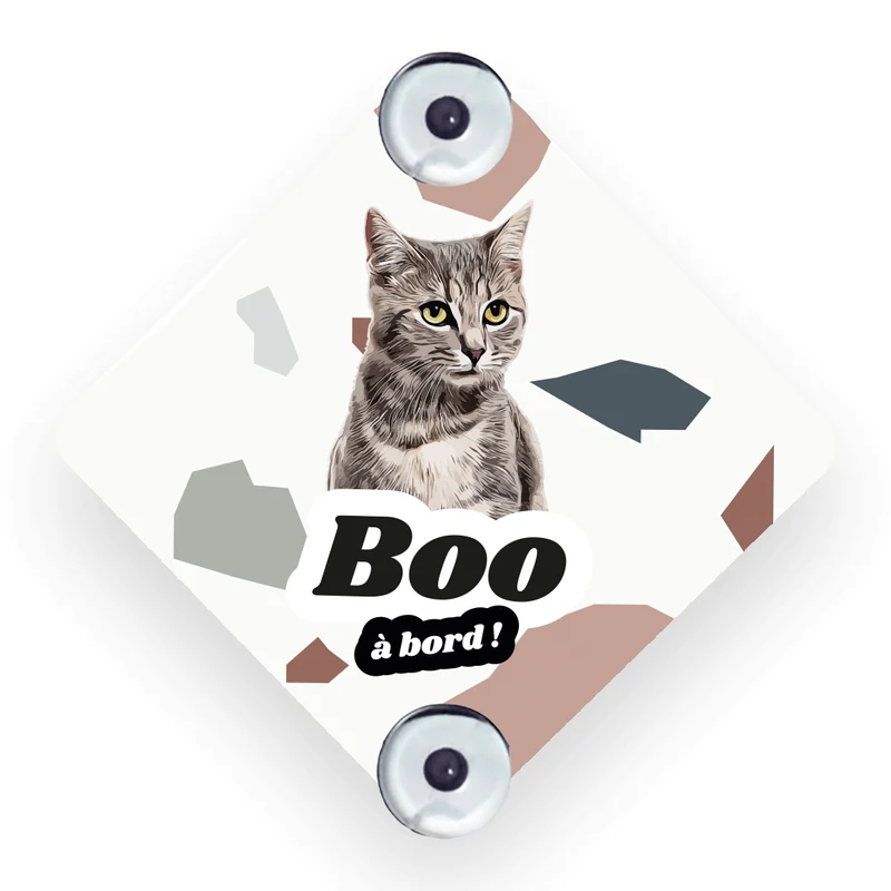 Panneau voiture personnalisé Animal à Bord - Terrazzo