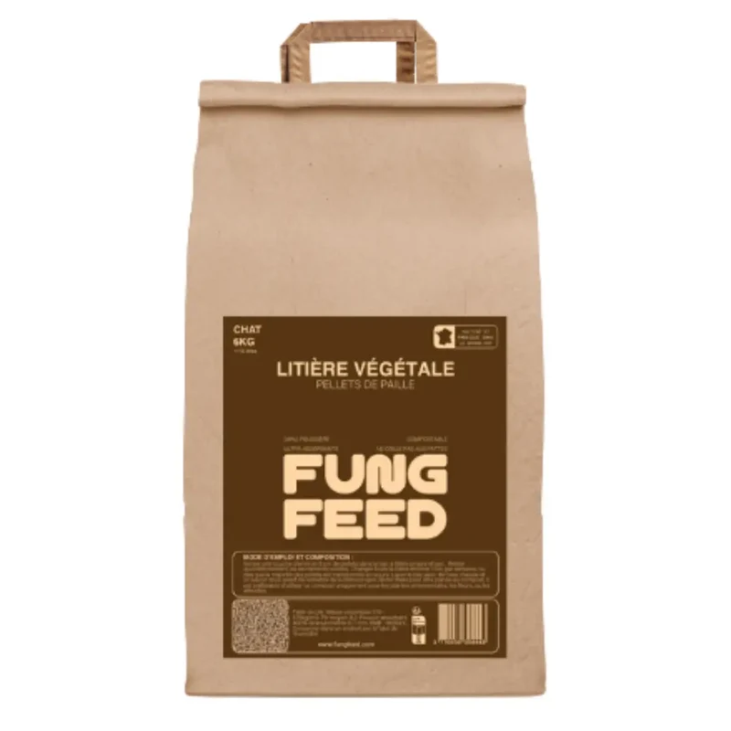 Anti-gaspi Litière Végétale Pellets Chat Fungfeed