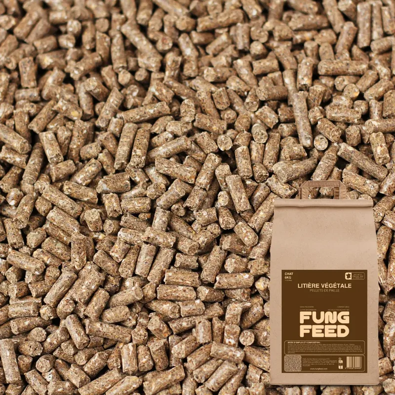 Anti-gaspi Litière Végétale Pellets Chat Fungfeed