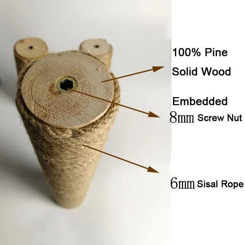 Poteaux pour arbre à chat en bois massif.
