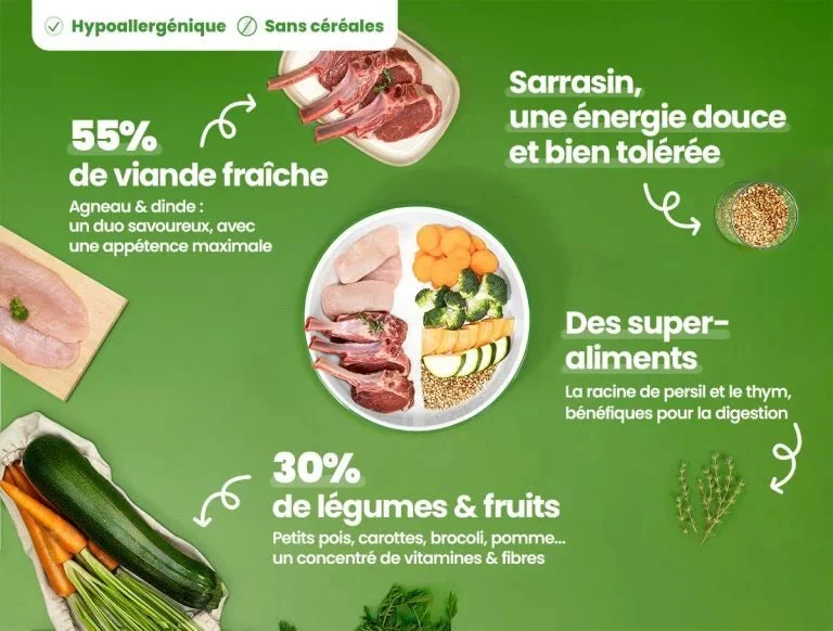 Repas frais pour chien à l'agneau et dinde DOG CHEF 🍖