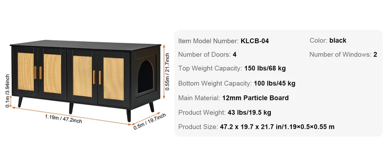 Meuble pour Litière de Chat
