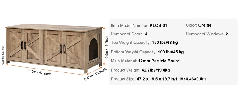 Meuble pour Litière de Chat