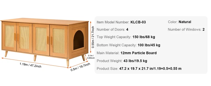 Meuble pour Litière de Chat
