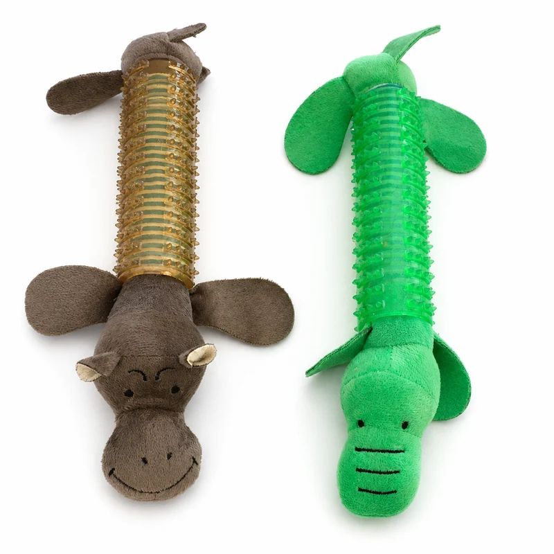 Peluche couineuse pour chien – Hippopotame ou Crocodile