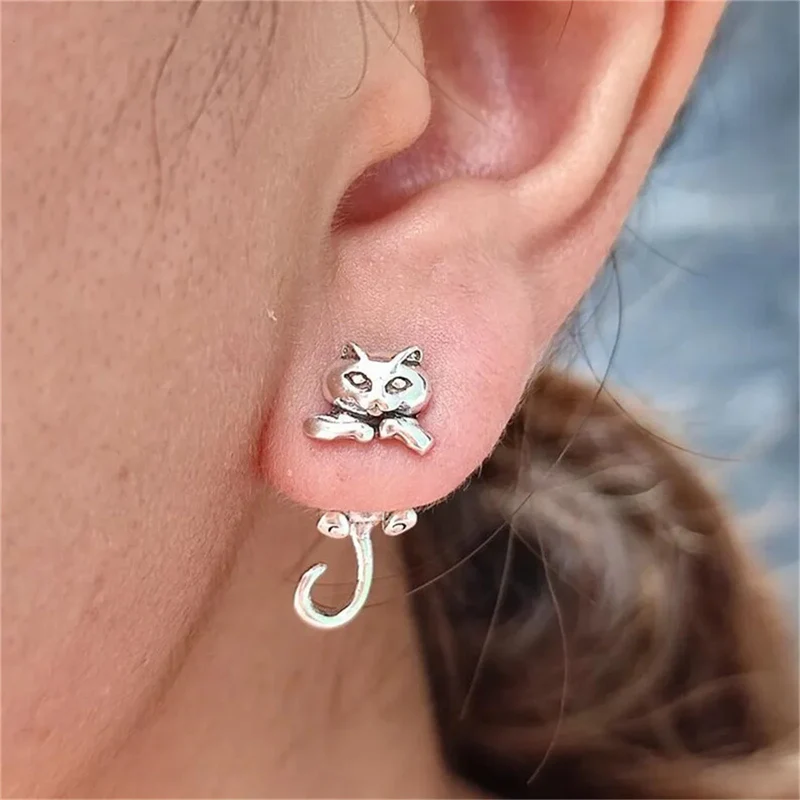 Boucles d'Oreilles Chat Punk Rétro