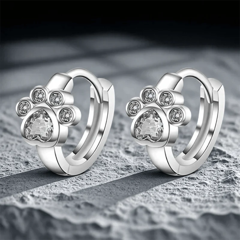 Boucles d'oreilles Coeur Cristal Chat