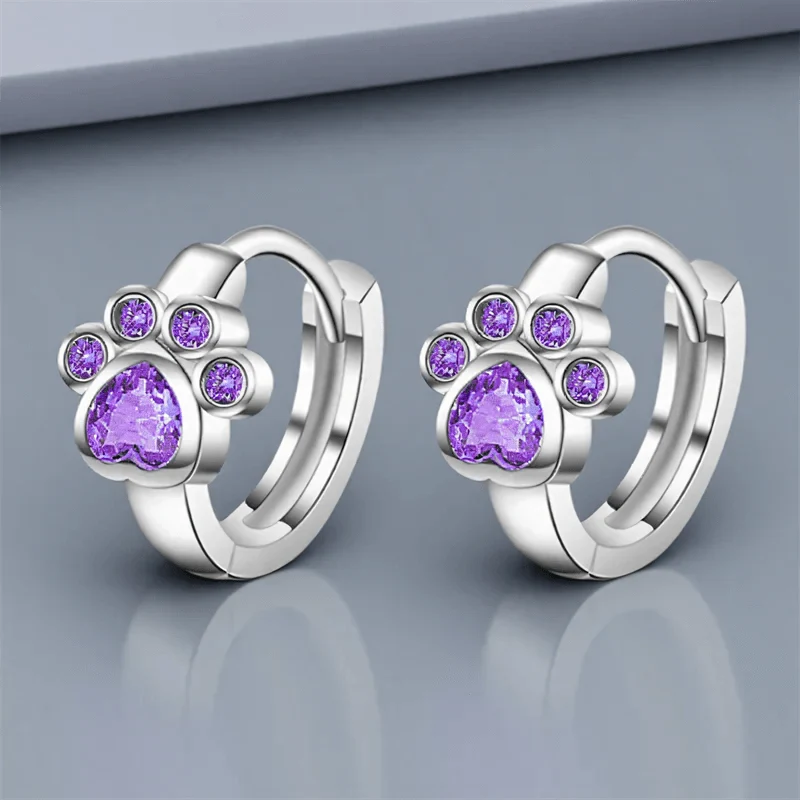 Boucles d'oreilles Coeur Cristal Chat