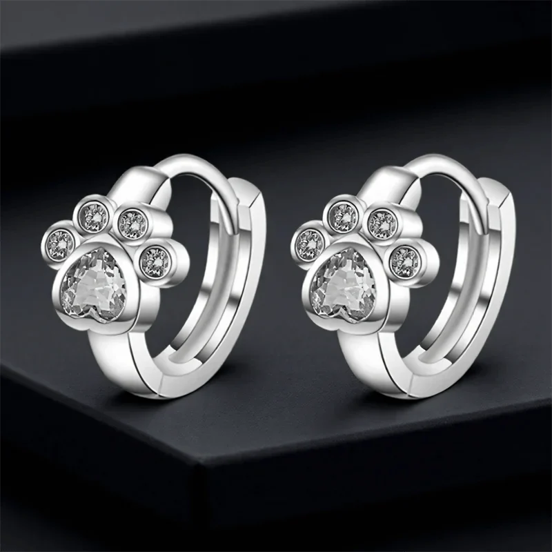 Boucles d'oreilles Coeur Cristal Chat