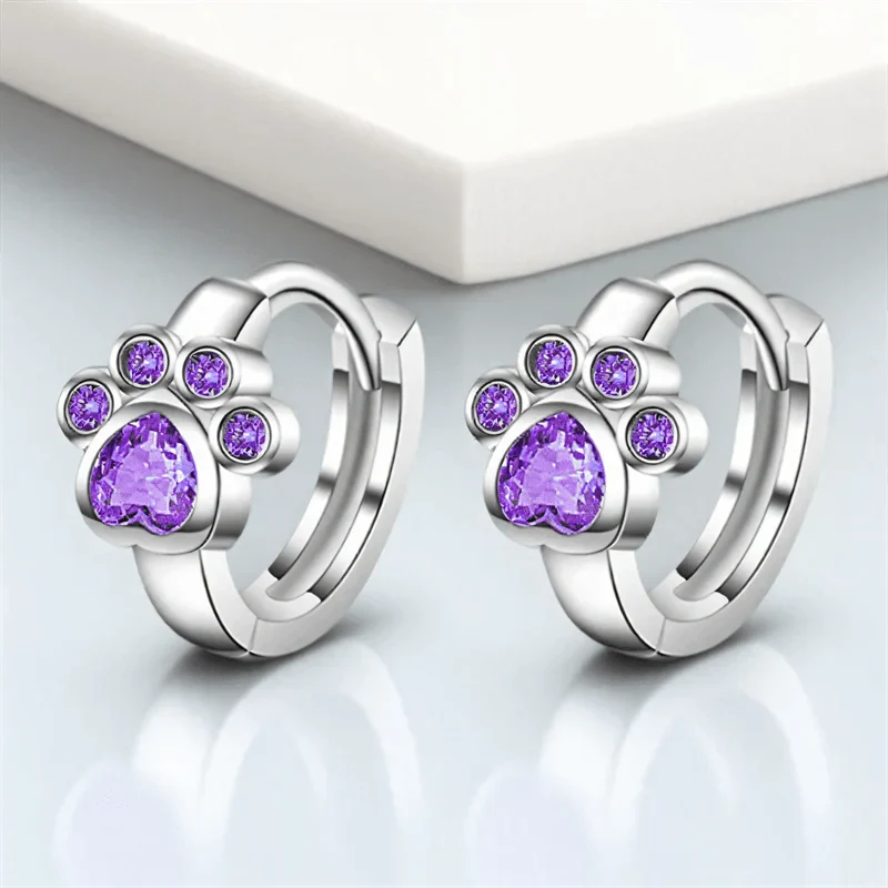 Boucles d'oreilles Coeur Cristal Chat