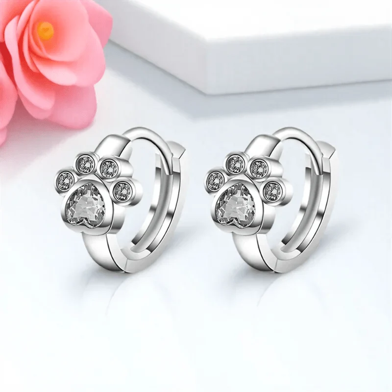Boucles d'oreilles Coeur Cristal Chat