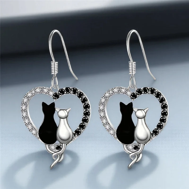 Boucles Chat Élégantes Zircon