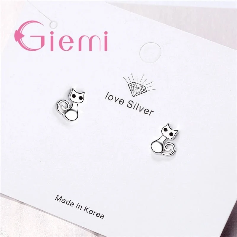 Boucles Chat Argent Étincelantes