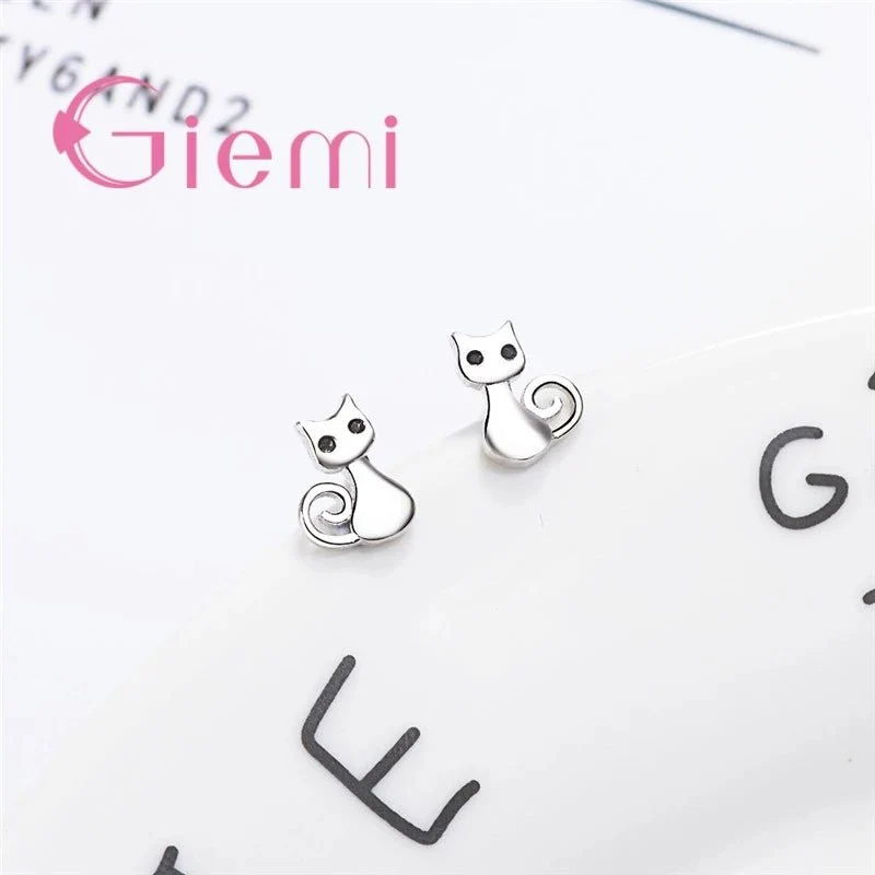 Boucles Chat Argent Étincelantes