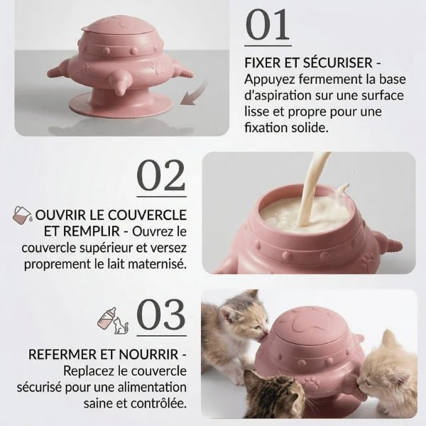 Biberon pour chatons - 4 tétines sevrage autonome - MilkFeeder™