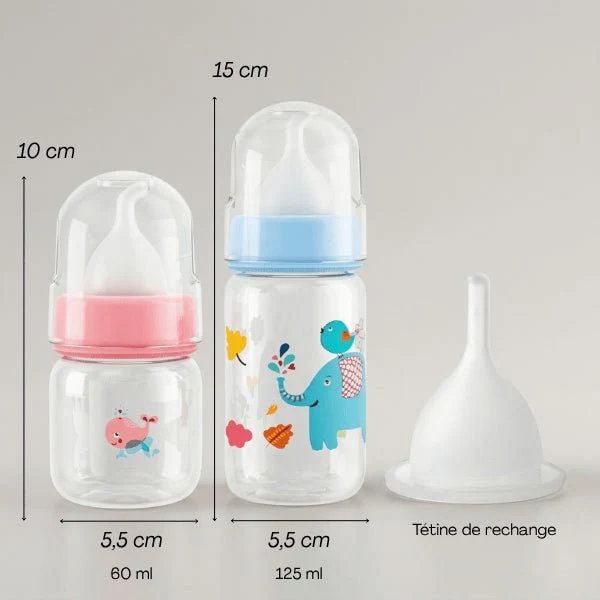 Biberon pour chaton - 60 & 125 ml à débit contrôlé - DinoMilk™
