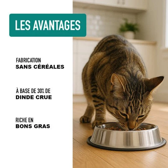 Croquettes chat sans céréales Poids idéal Atavik Dinde, Poulet & Hareng