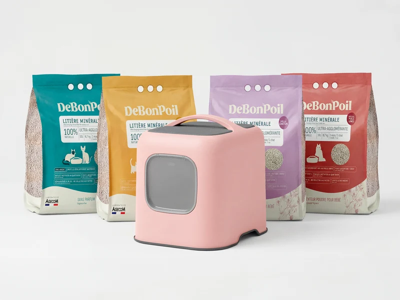 Pack Bac à litière Rotho + Litière DeBonPoil minérale (x2)