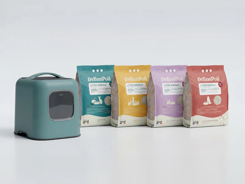 Pack Bac à litière Rotho + Litière DeBonPoil minérale (x2)