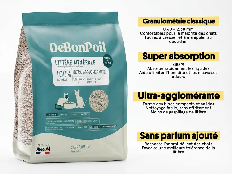 Litière minérale spéciale chat délicat (x2)