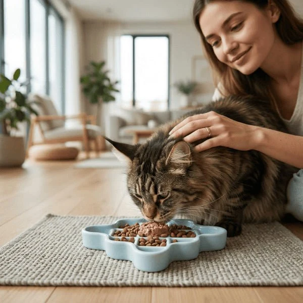 Gamelle anti glouton céramique pour chat - CeraGrid™