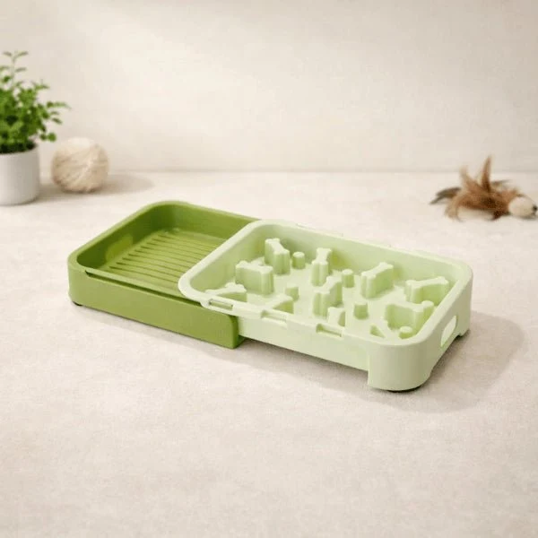 Gamelle anti glouton pour chat - Tiroir double fonction - SlideSlow™