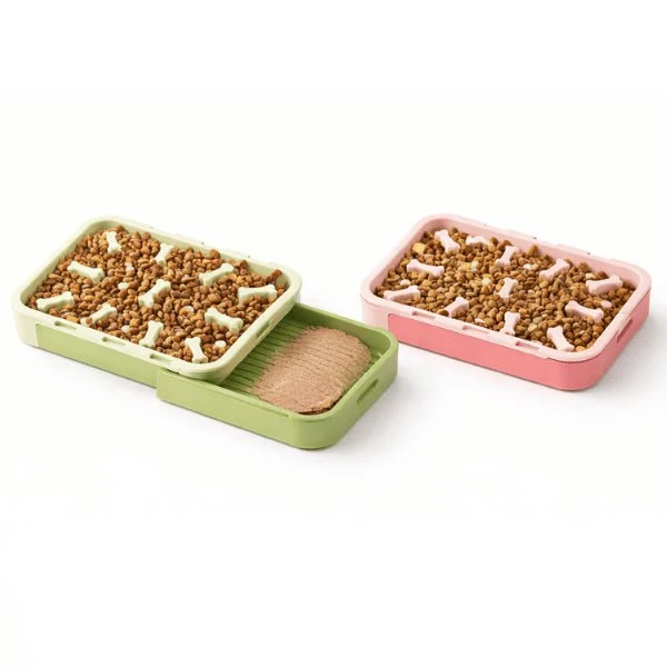 Gamelle anti glouton pour chat - Tiroir double fonction - SlideSlow™