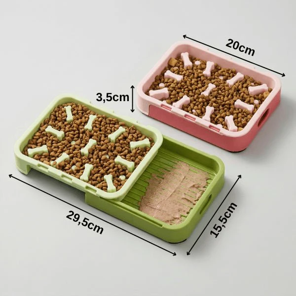 Gamelle anti glouton pour chat - Tiroir double fonction - SlideSlow™