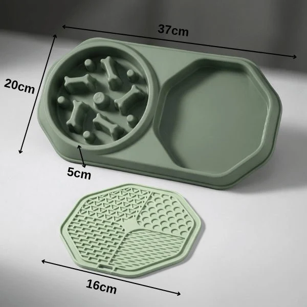 Anti glouton chat - Double fonction repas lent et léchage - DuoCalm™