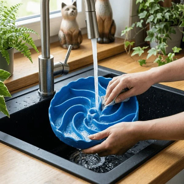 Gamelle pour chat glouton - Anti régurgitation en rosace - SpiraSlow™
