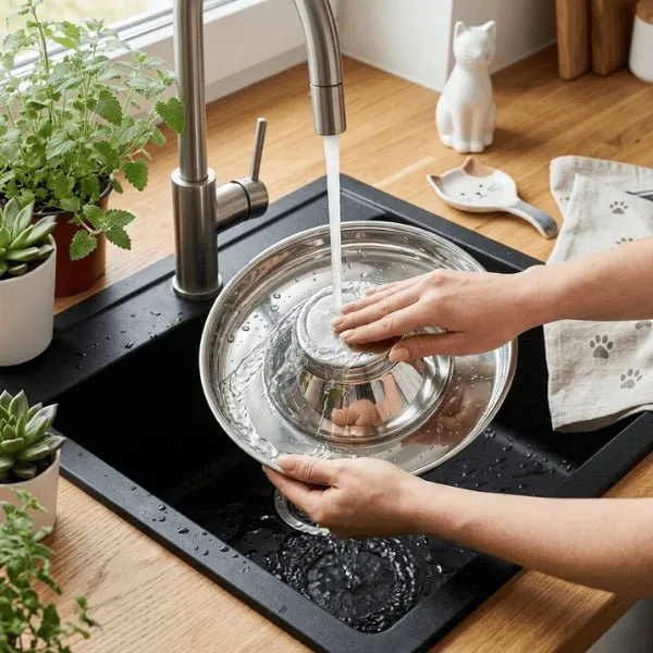 Gamelle glouton chat inox - Repas lent & apaisé - SlowPlow™