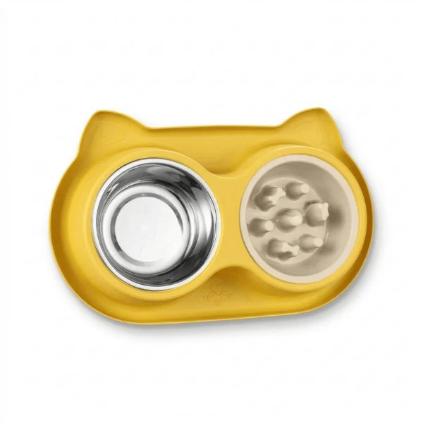 Gamelles anti glouton chat - Double repas lent complet - DuoSlow™