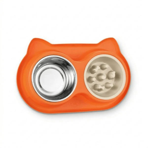 Gamelles anti glouton chat - Double repas lent complet - DuoSlow™